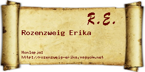 Rozenzweig Erika névjegykártya